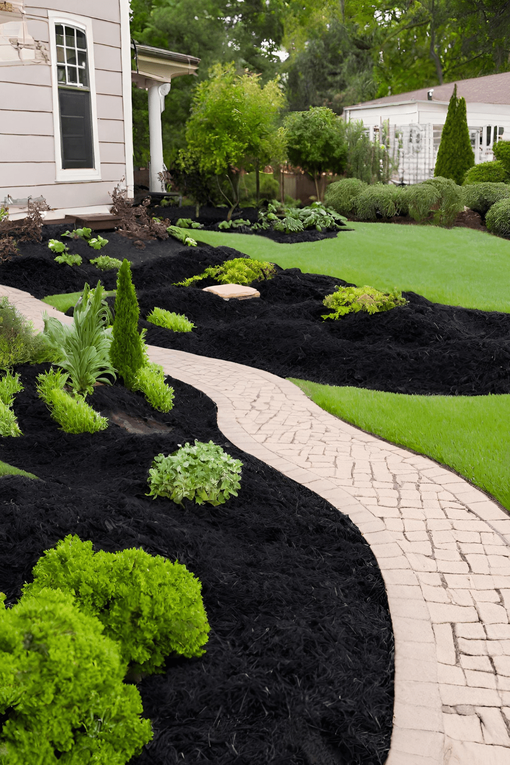 Mulch landscape bed